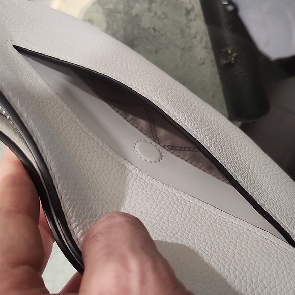 Michael KORS Kensington Large Pebbled Leather Hobo Shoulder Bag WHITE - Picture 10 of 14